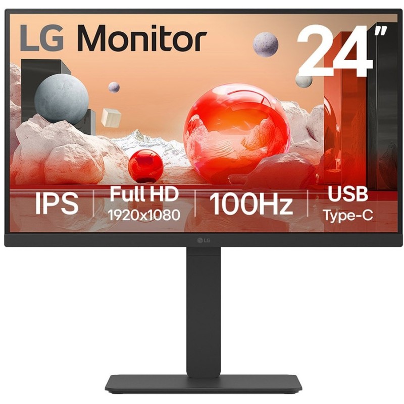 LG 24BA750-B 23.8" FHD IPS 100Hz USB-C 65W DP Daisy-Chain Monitor (Boxed) — Buy in Cyprus with Fast Delivery