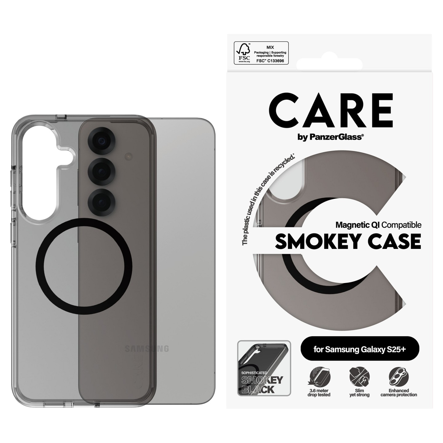 CARE Flagship Case Smokey Black QI Compatible Galaxy S25 Plus — Buy in Cyprus with Fast Delivery