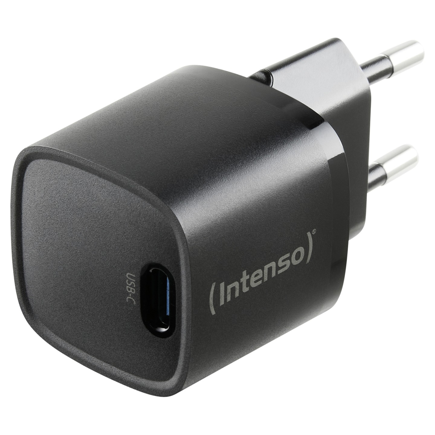 Intenso Power Adapter W30C2 GaN. Schwarz UBS-C-Ladeadapter mit 30 Watt Ladeleistung. Leichtes und handliches Design