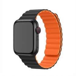 Premium Pro Armband für Apple Watch. Orange Schwarz. 40mm. 41mm. 38mm. 42mm (Series 10). GA-MAG-BNDA-P+OMS