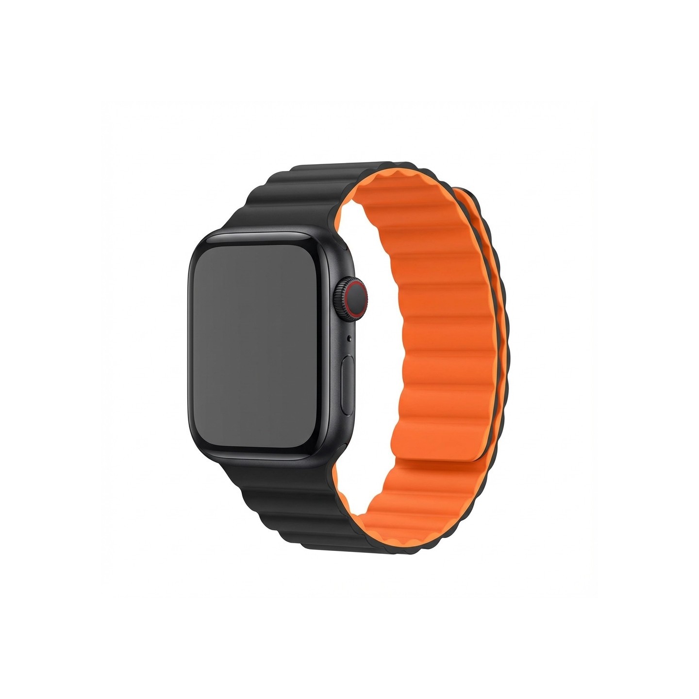 Premium Pro Armband für Apple Watch. Orange Schwarz. 40mm. 41mm. 38mm. 42mm (Series 10). GA-MAG-BNDA-P+OMS
