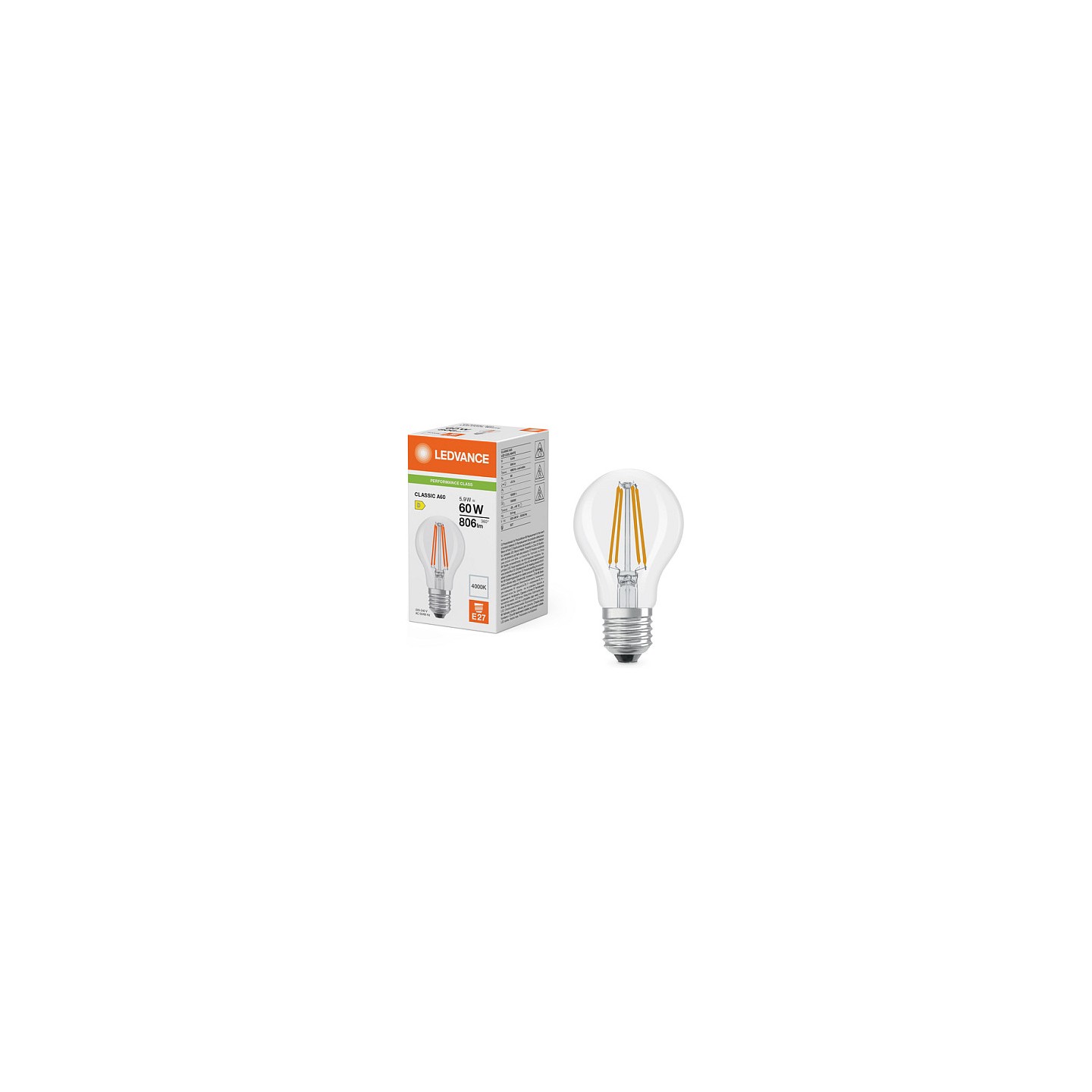 Osram LED Classic A 60 Filament P 5.9W 840 Clear E27 LED-Lampen. klassische Kolben — Buy in Cyprus with Fast Delivery