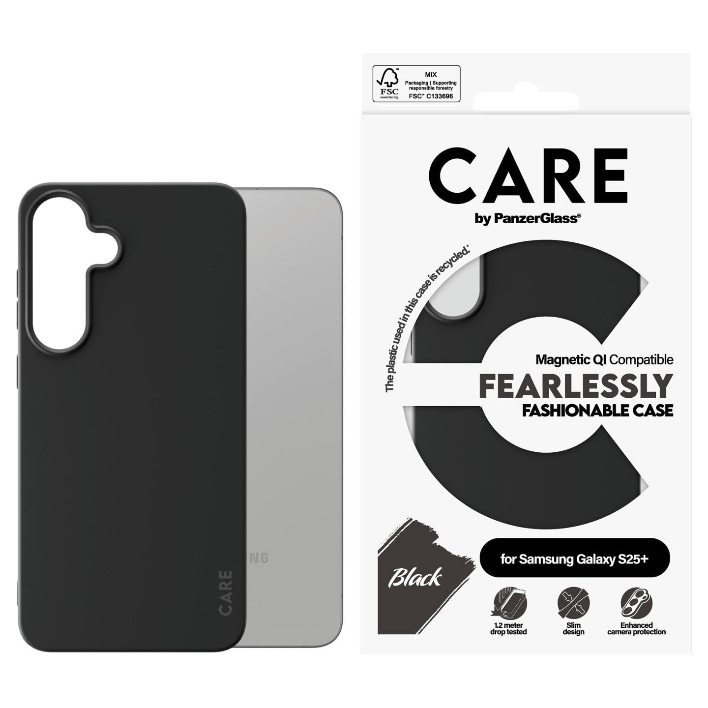 CARE Fashionable Case Black w. QI Compatible Galaxy S25 Plus — Buy in Cyprus with Fast Delivery