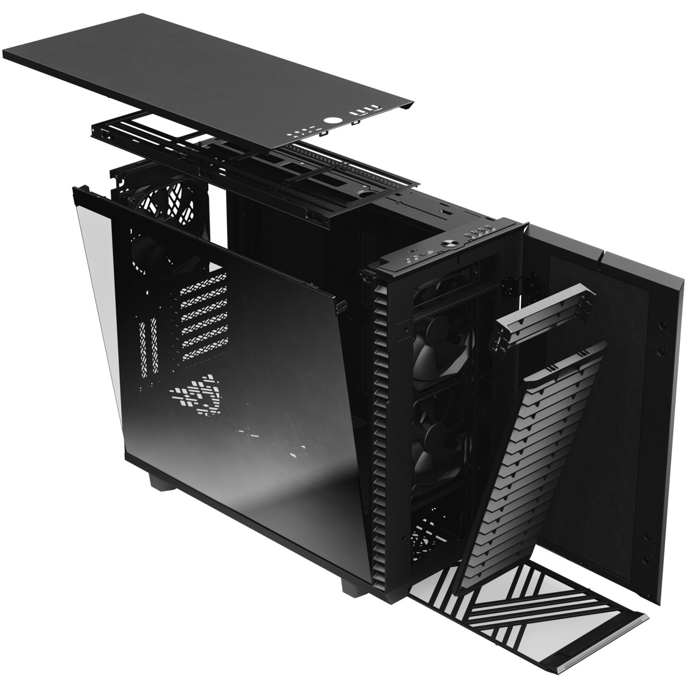 Fractal Design Define 7 - Mid Tower PC Case - Black, E-ATX/ATX Support, USB-C, 491mm GPU, 185mm CPU Cooler