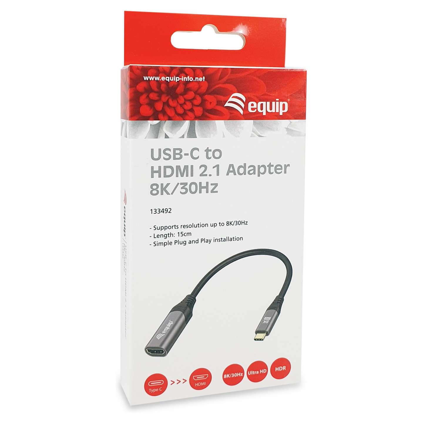 Equip Adapter USB-C - to HDMI 2.1 8K60Hz 0.15m gr — Buy in Cyprus with Fast Delivery