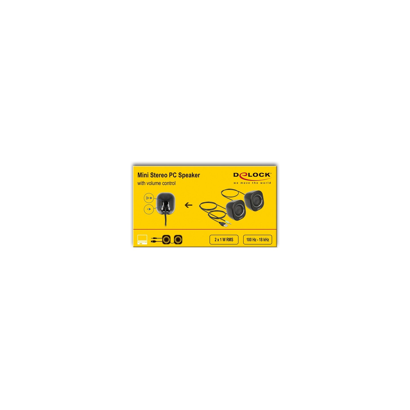 Mini Stereo PC Lautsprecher mit 3.5 mm Klinkenstecker und USB Stromversorgung — Buy in Cyprus with Fast Delivery