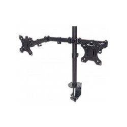 MANHATTAN Tischhalterung mit Monitorarm fuer zwei Displays von 33.02-81.28cm 13-32Zoll und bis 8kg zweifach schwenkba...