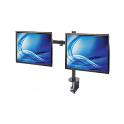 MANHATTAN Tischhalterung mit Monitorarm fuer zwei Displays von 33.02-81.28cm 13-32Zoll und bis 8kg zweifach schwenkba...