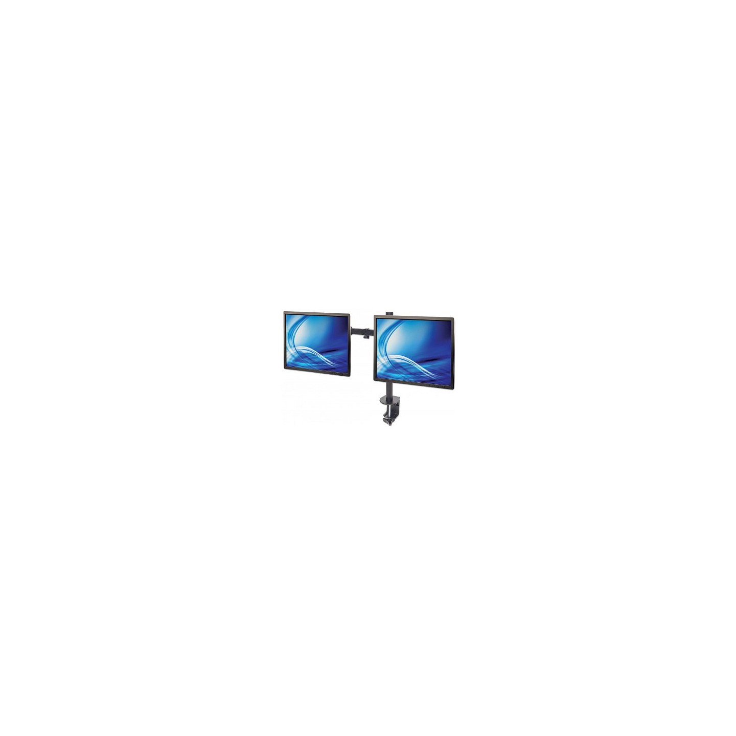MANHATTAN Tischhalterung mit Monitorarm fuer zwei Displays von 33.02-81.28cm 13-32Zoll und bis 8kg zweifach schwenkba...