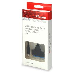 Equip Adapter USB-C - to SATA Kabel -5Gbs 0.50m sw — Buy in Cyprus with Fast Delivery