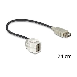 DELOCK Keystone Modul USB 2.0 A Buchse 250 to USB 2.0 A Buchse mit Kabel weiss — Buy in Cyprus with Fast Delivery