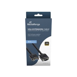 MediaRange VGA Verlängerungskabel. 2m. Schwarz — Buy in Cyprus with Fast Delivery