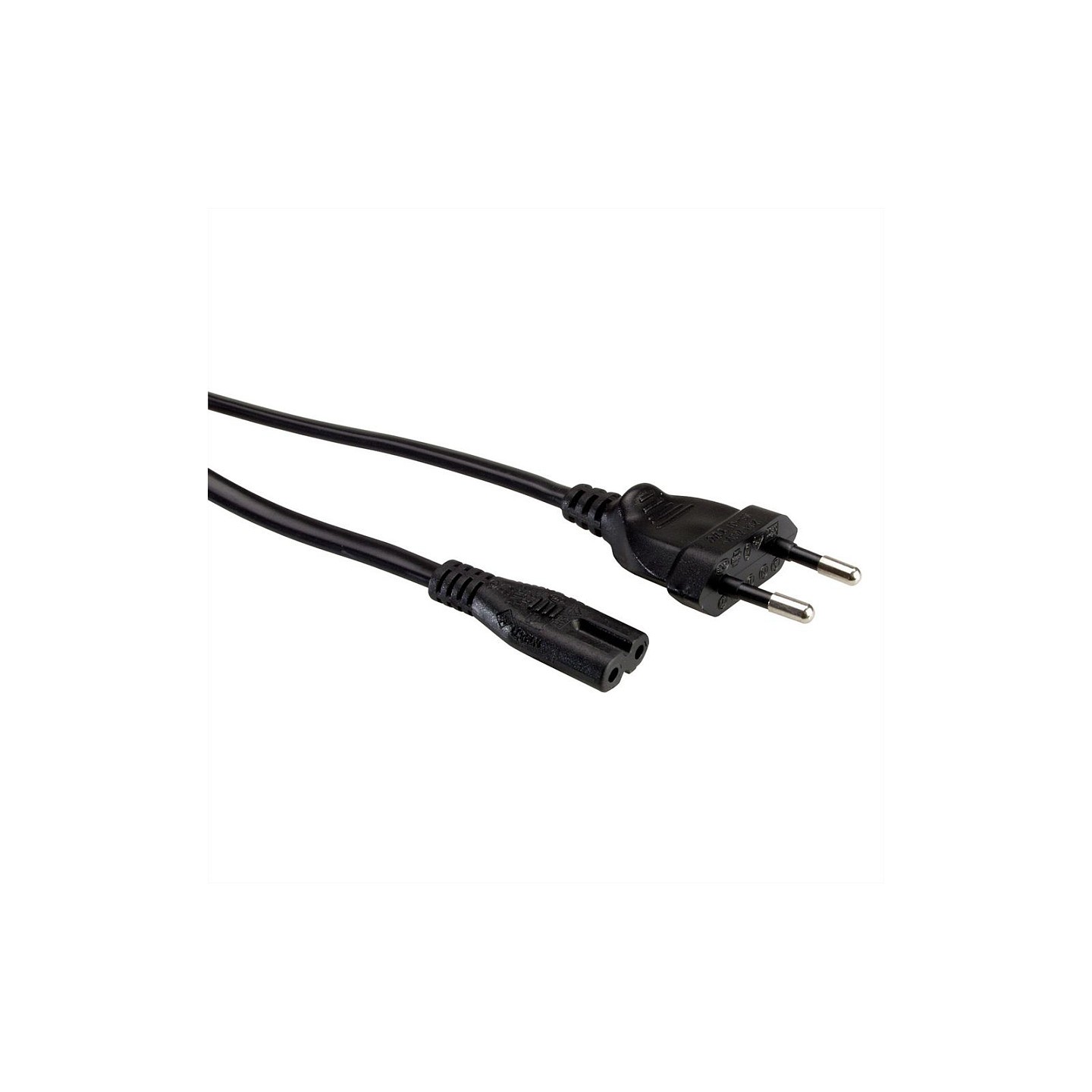VALUE Netzkabel Euro-Flachstecker auf C7. 2polig. schwarz. 1 m — Buy in Cyprus with Fast Delivery