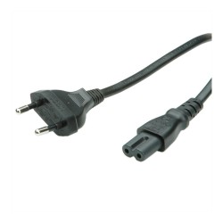VALUE Netzkabel Euro-Flachstecker auf C7. 2polig. schwarz. 1 m — Buy in Cyprus with Fast Delivery