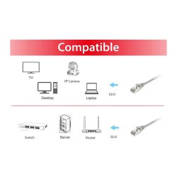 Equip Patchkabel Cat6 S FTP 2xRJ45 20.00m grau LSZH Polybeutel — Buy in Cyprus with Fast Delivery