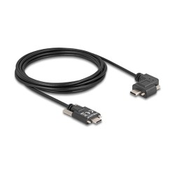 DELOCK USB 2.0 Kabel USB Type-C Stecker mit Schrauben zu USB Type-C Stecker mit Schrauben gewinkelt links rechts PD 3...