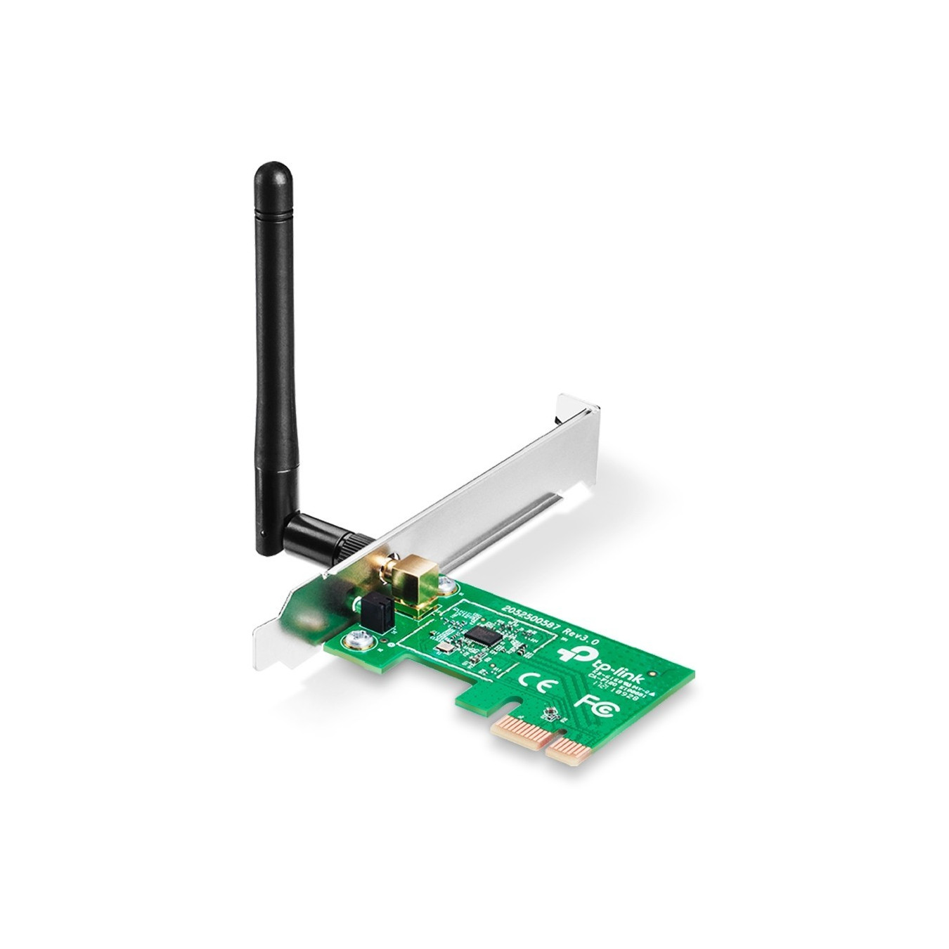 TP-Link TL-WN781ND - 150Mbps PCIe Wireless Adapter - Green, 2.4 GHz Single-Band, External Omni Antenna