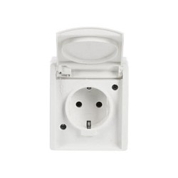 BUSCH JAEGER BJ 20EW-54 Steckdose m.Klappdeckel ocean IP44 alpinweiß — Buy in Cyprus with Fast Delivery