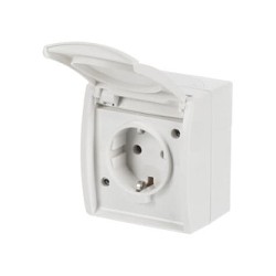 BUSCH JAEGER BJ 20EW-54 Steckdose m.Klappdeckel ocean IP44 alpinweiß — Buy in Cyprus with Fast Delivery