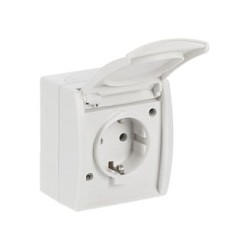 BUSCH JAEGER BJ 20EW-54 Steckdose m.Klappdeckel ocean IP44 alpinweiß — Buy in Cyprus with Fast Delivery