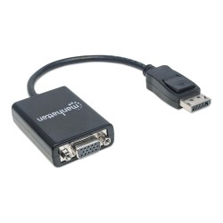 MANHATTAN DisplayPort auf VGA Konverter zum einfachen Anschluss von PCs mit DisplayPort an VGA-Monitore. Beamer und mehr