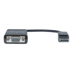 MANHATTAN DisplayPort auf VGA Konverter zum einfachen Anschluss von PCs mit DisplayPort an VGA-Monitore. Beamer und mehr