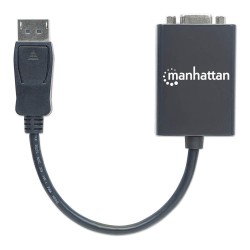 MANHATTAN DisplayPort auf VGA Konverter zum einfachen Anschluss von PCs mit DisplayPort an VGA-Monitore. Beamer und mehr