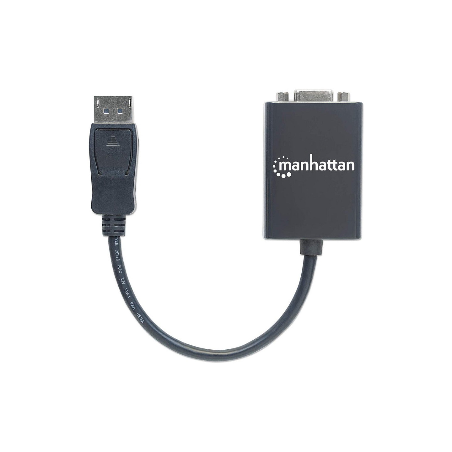 MANHATTAN DisplayPort auf VGA Konverter zum einfachen Anschluss von PCs mit DisplayPort an VGA-Monitore. Beamer und mehr