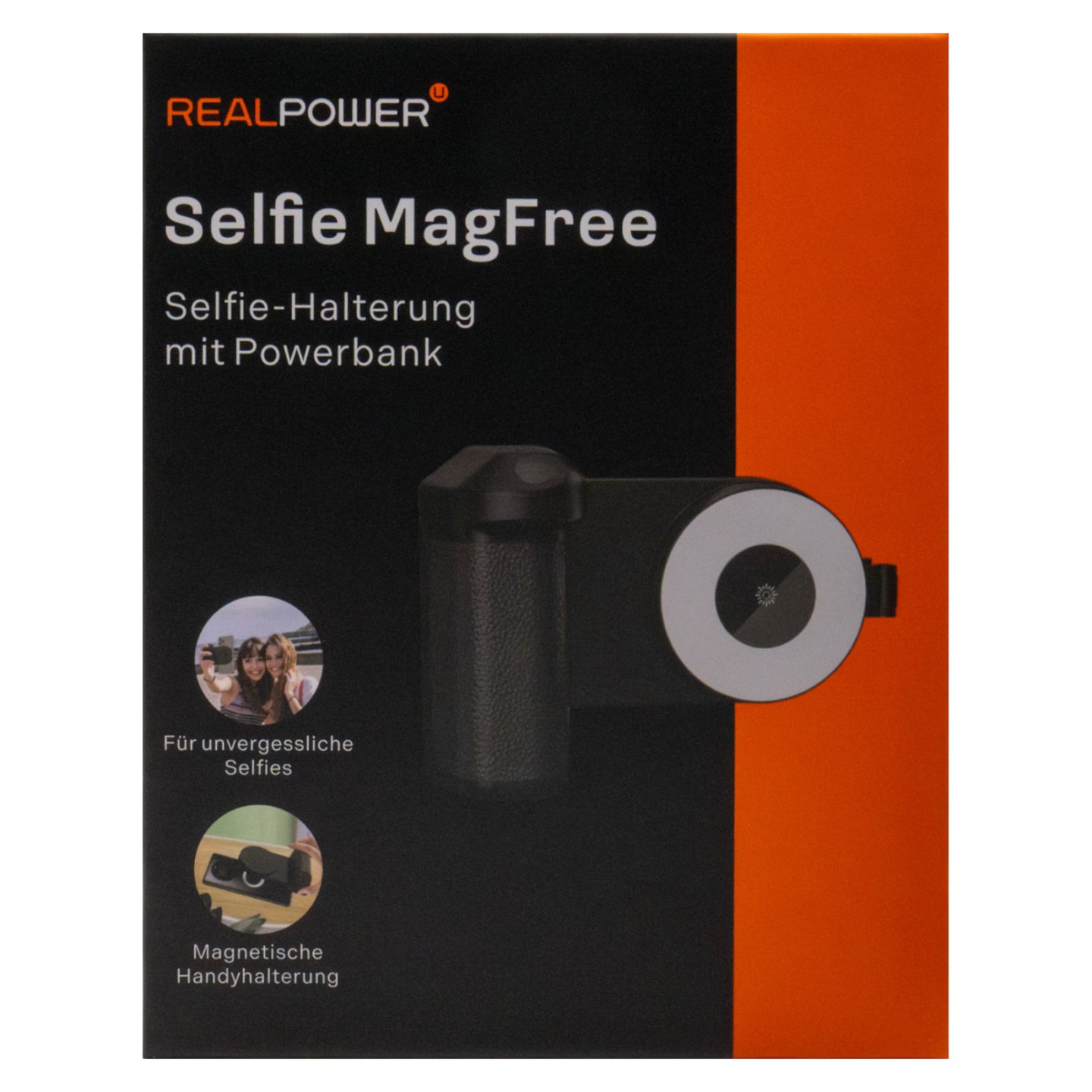 RealPower Selfie MagFree.Selfieholder.4.800mAh.Selfie Light — Buy in Cyprus with Fast Delivery