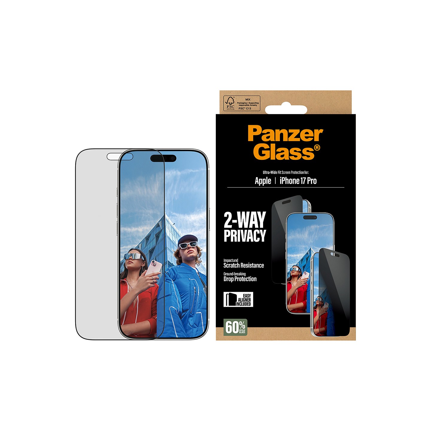 PanzerGlass 2-Way Privacy Schutzglas iPhone 17 Pro UWF — Buy in Cyprus with Fast Delivery