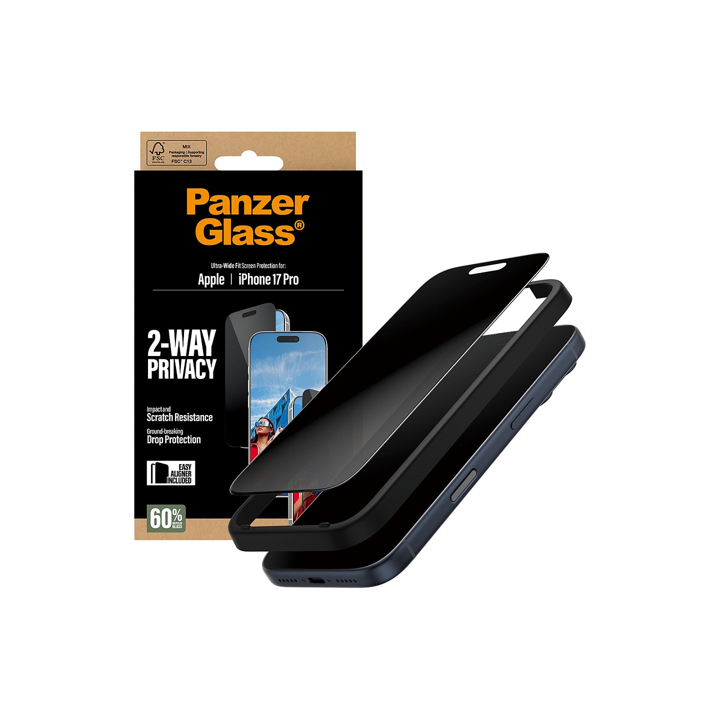 PanzerGlass 2-Way Privacy Schutzglas iPhone 17 Pro UWF — Buy in Cyprus with Fast Delivery