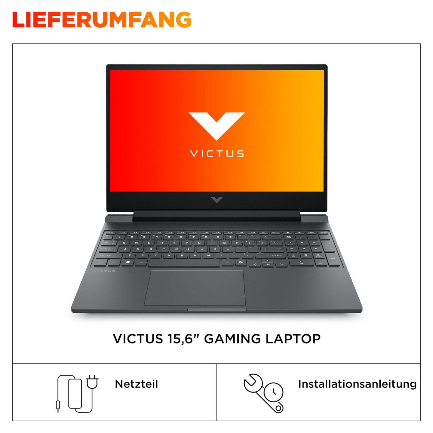 HP Victus Gaming Laptop 15.6' FHD 144Hz IPS R7-7445H 16GB 512GB RTX4050 kein Betriebssystem 15-fb3470ng