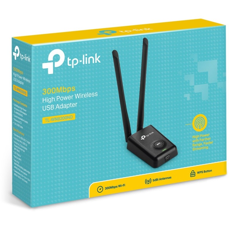 Buy TP-Link TL-WN8200ND - 300Mbps High-Power USB Wi-Fi Adapter - Black, External... in Cyprus, Nicosia, Limassol, Larnaka, Pafos