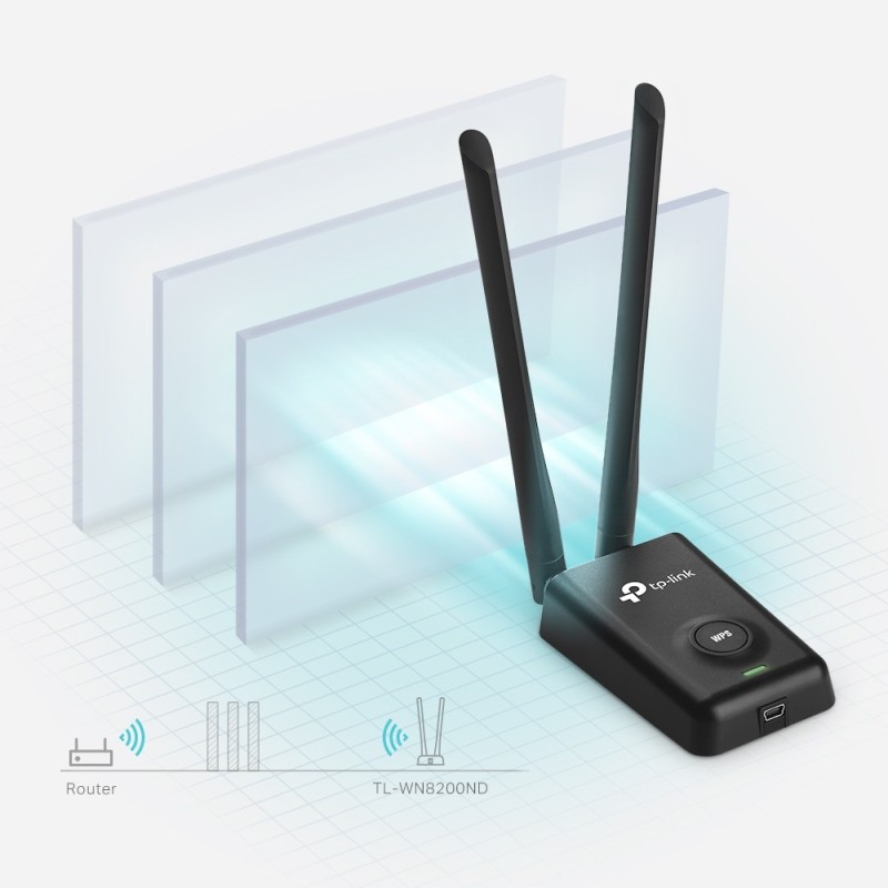 Buy TP-Link TL-WN8200ND - 300Mbps High-Power USB Wi-Fi Adapter - Black, External... in Cyprus, Nicosia, Limassol, Larnaka, Pafos