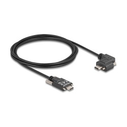 DELOCK USB 2.0 Kabel USB Type-C Stecker mit Schrauben zu USB Type-C Stecker mit Schrauben gewinkelt links rechts PD 3...