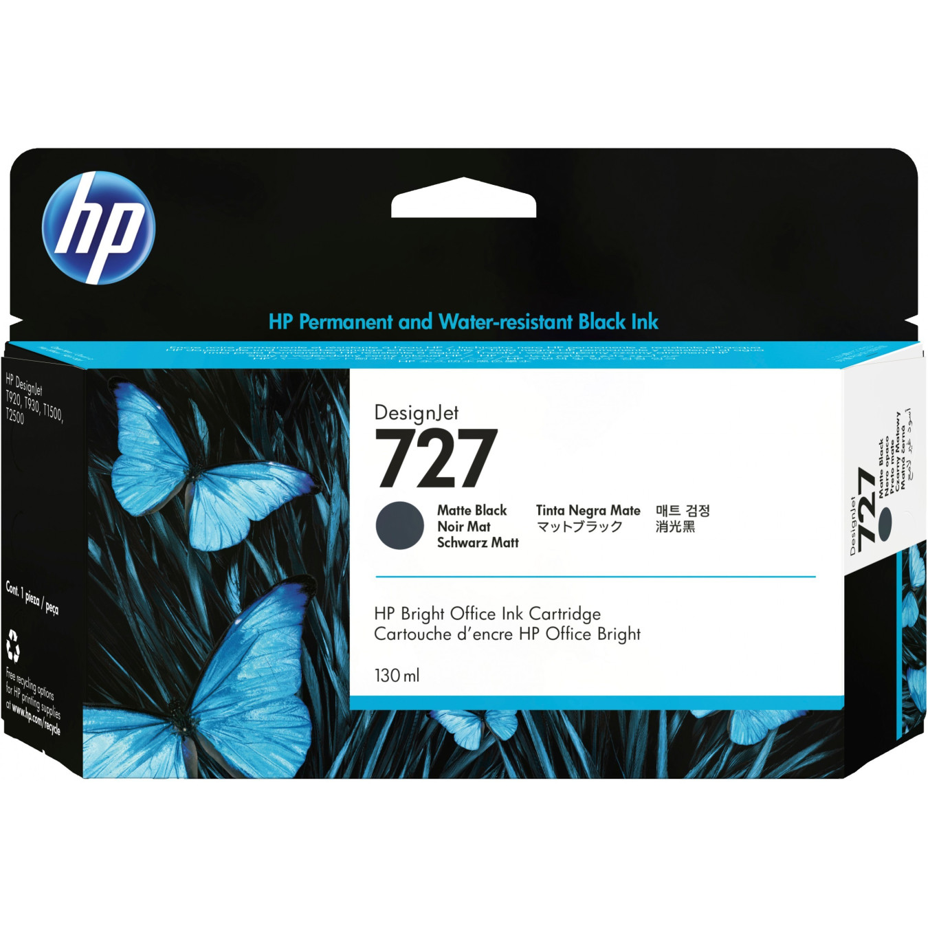 HP 727 Ink Cartridge - B3P22A - Original Matte Black 130 ml — Buy in Cyprus with Fast Delivery