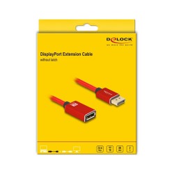 DELOCK DisplayPort Verlngerungskabel 8K 60 Hz 2 m rot Metall ohne Einrastfunktion — Buy in Cyprus with Fast Delivery