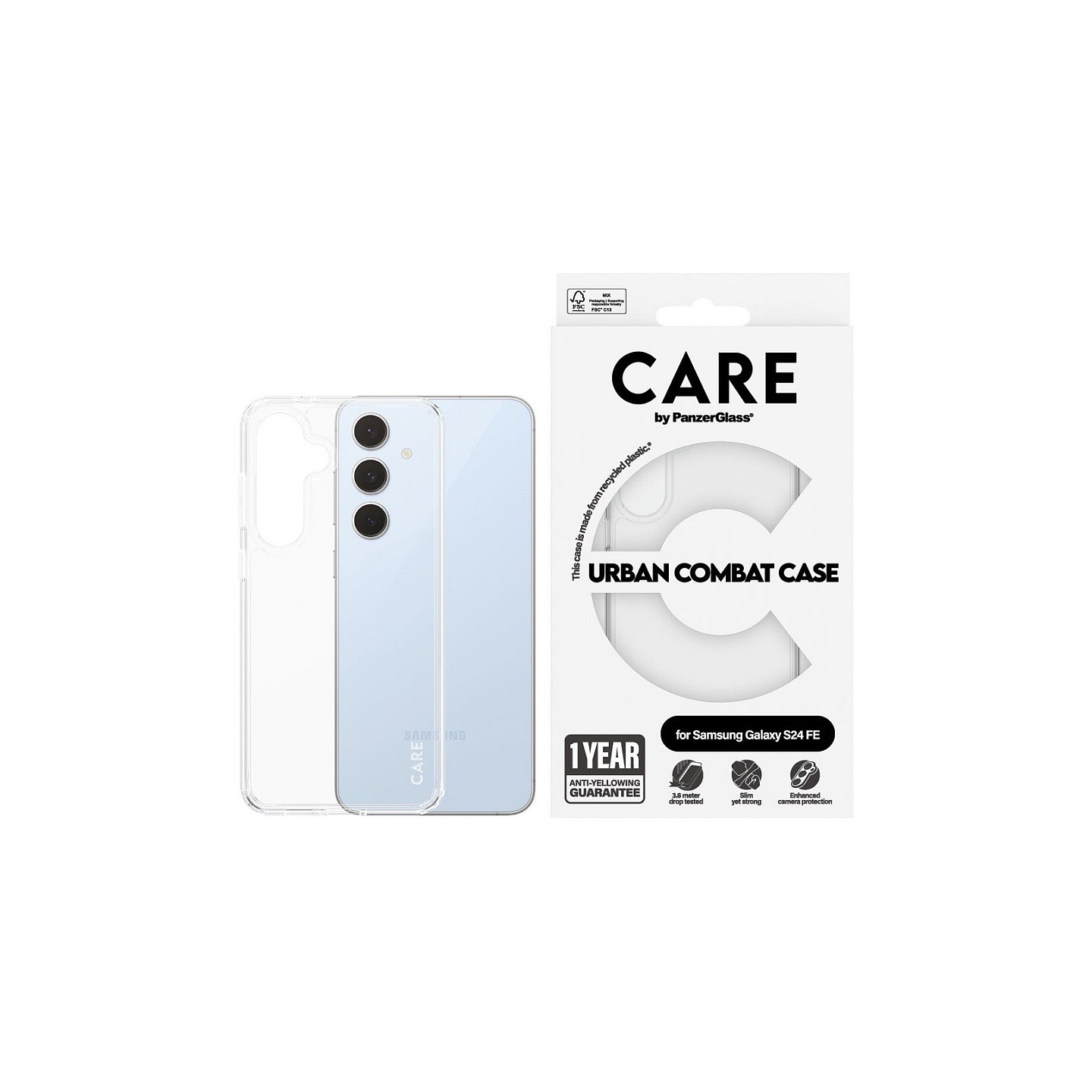 CARE Flagship Urban Combat Case Clear Samsung Galaxy S24 FE — Buy in Cyprus with Fast Delivery