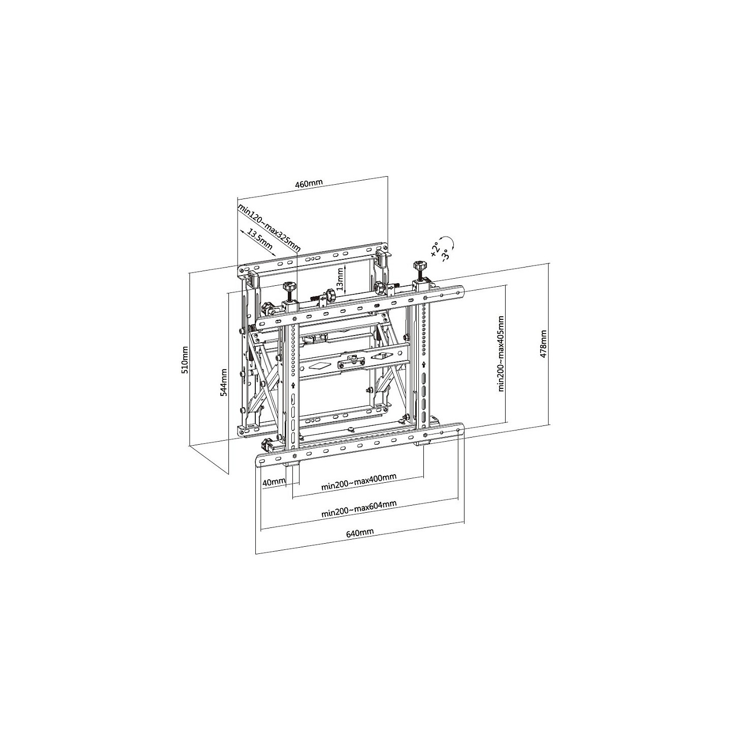 Equip Wandhalterung 45'-70' 1TFT Popout 1Gelenk 70Kg sw lite Retail — Buy in Cyprus with Fast Delivery