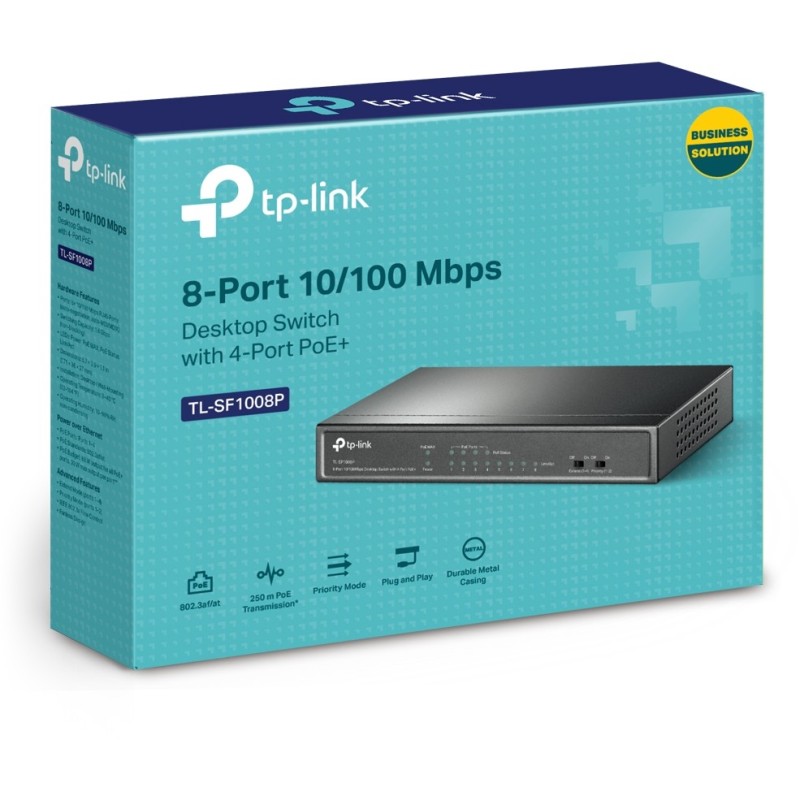 Buy TP-Link SF1008P - 8-Port 10/100Mbps PoE Desktop Switch, 8 PoE+ Ports (57W), ... in Cyprus, Nicosia, Limassol, Larnaka, Pafos