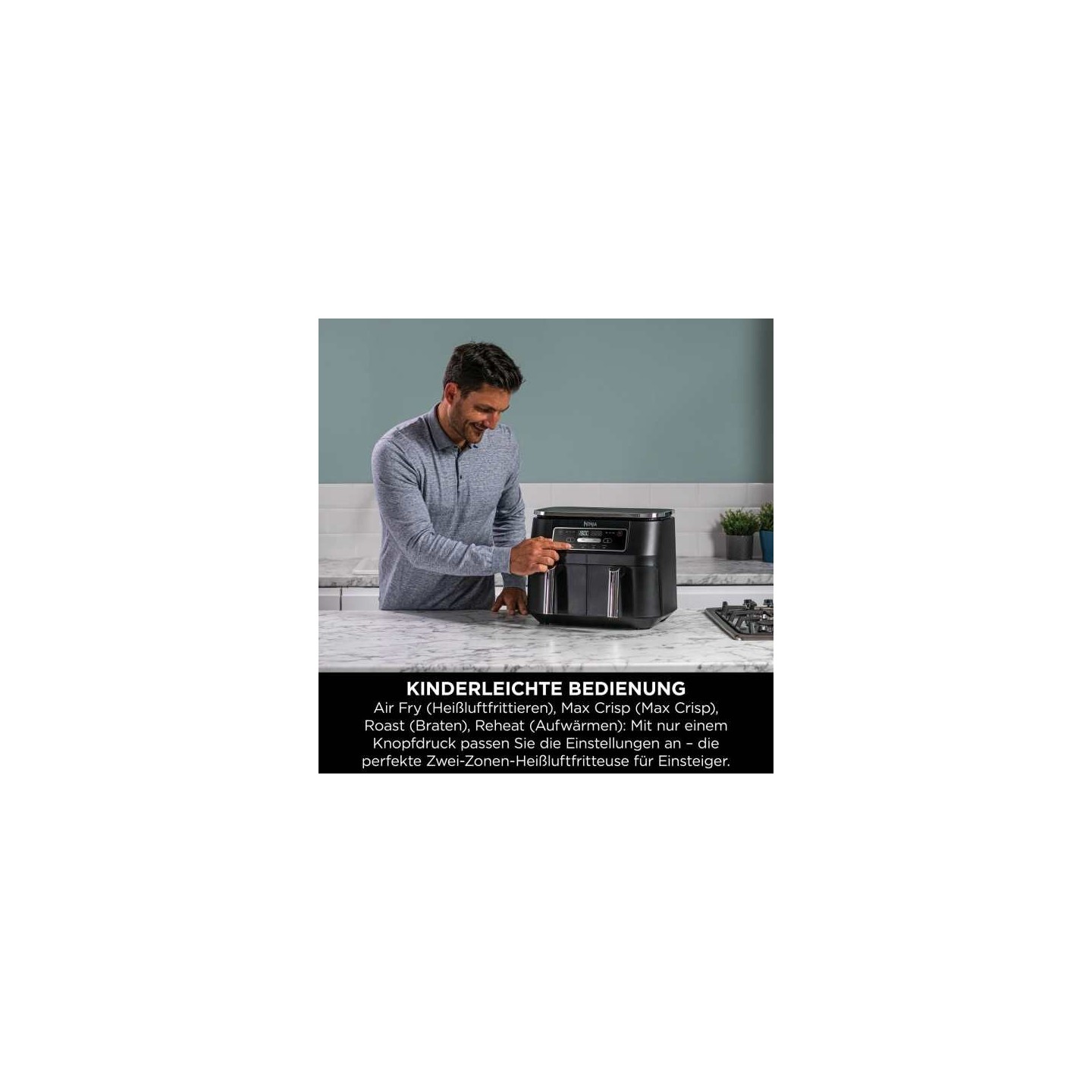 Ninja AF200EU Foodi 4-in-1 Dual Zone Heißluftfritteuse — Buy in Cyprus with Fast Delivery