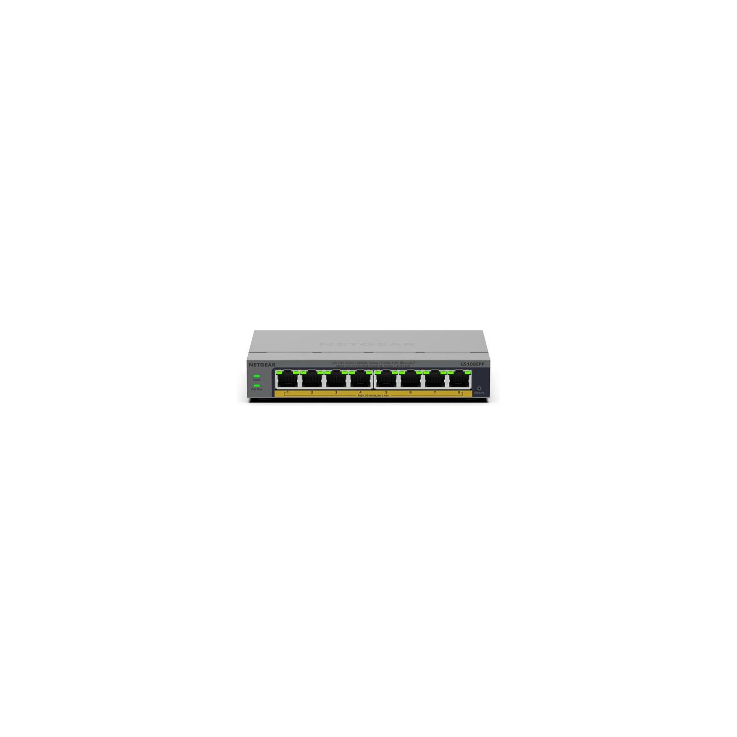 NETGEAR Easy Smart GS108EPP - Switch - hochleistungsfhig - L3 - Smart - 8 x 10 100 1000 (PoE+) - Desktop. wandmontier...
