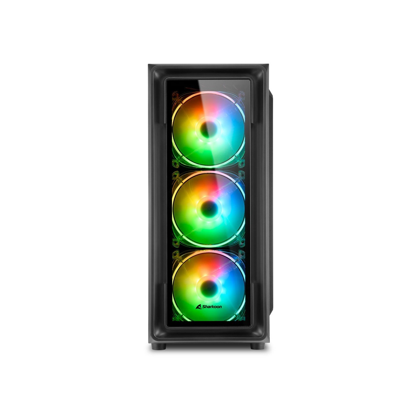 Sharkoon TK4 RGB - Mid Tower PC Case - Black, RGB Fans, ATX/mATX/Mini-ITX, 4x120mm Included — Buy in Cyprus with Fast Delivery