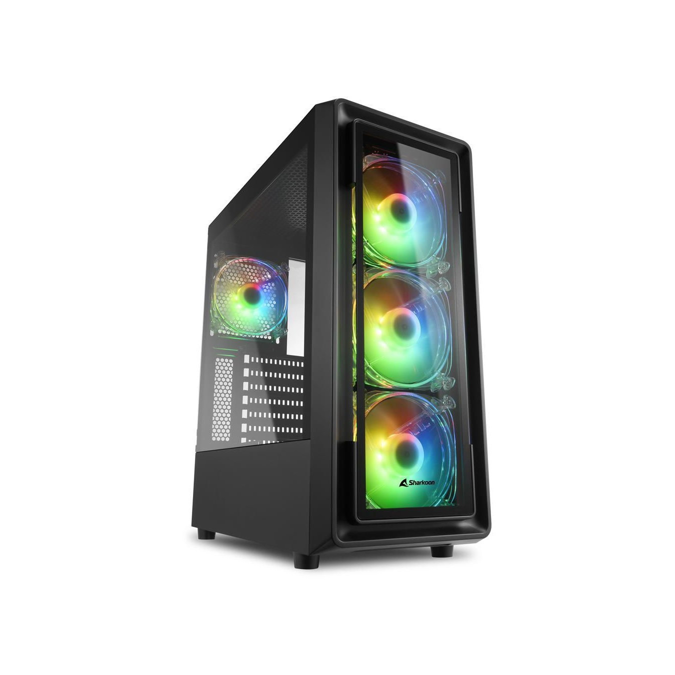 Sharkoon TK4 RGB - Mid Tower PC Case - Black, RGB Fans, ATX/mATX/Mini-ITX, 4x120mm Included — Buy in Cyprus with Fast Delivery
