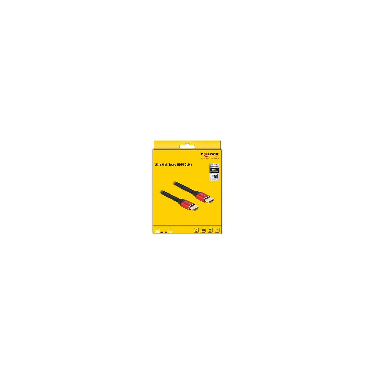 DELOCK Ultra High Speed HDMI Kabel 48 Gbps 8K 60Hz rot 0.5m zertifiziert — Buy in Cyprus with Fast Delivery