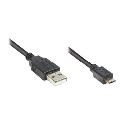 GoodConnections Anschlusskabel USB 2.0 Stecker A an Stecker Micro B. schwarz. 3m. — Buy in Cyprus with Fast Delivery