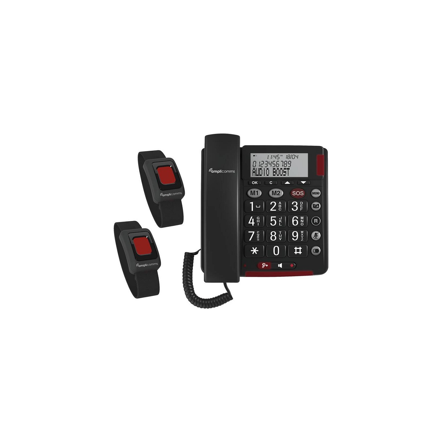 amplicomms BigTel 50 Alarm Plus Notrufarmband Duo dunkelgrau — Buy in Cyprus with Fast Delivery