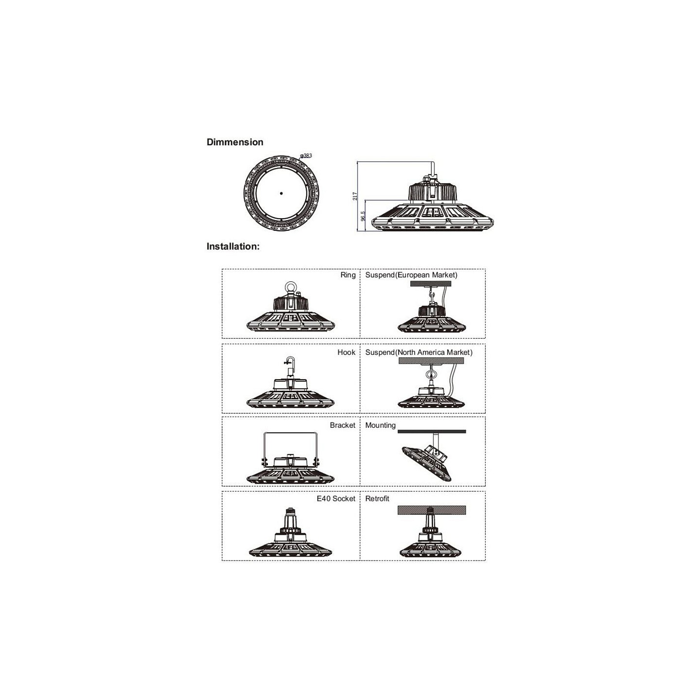Synergy 21 LED Spot Pendelleuchte UFO 150W für Industrie Lagerhallen nw 120° DIM — Buy in Cyprus with Fast Delivery