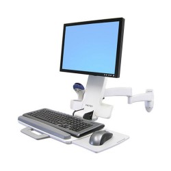 ERGOTRON Combo Arm der Serie 200 weiss fuer LCD bis 61cm 24 Zoll Tastatur Maus Handballenauflage und Barcode Lesegeraet