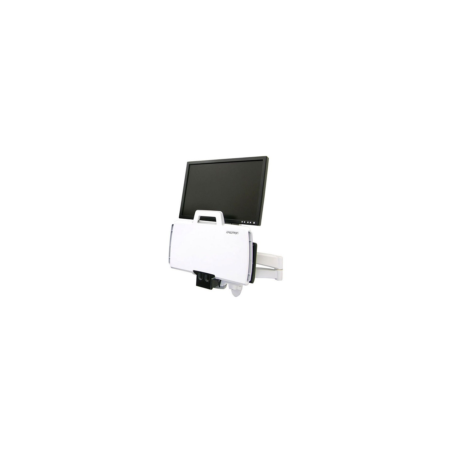ERGOTRON Combo Arm der Serie 200 weiss fuer LCD bis 61cm 24 Zoll Tastatur Maus Handballenauflage und Barcode Lesegeraet